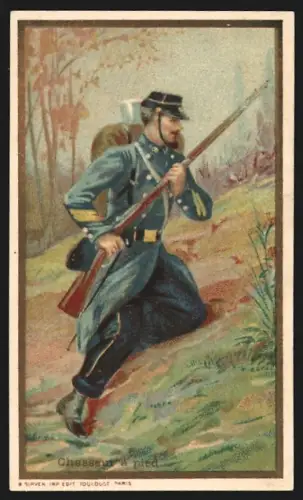 Sammelbild Liebig, Chocolat d`Hauteville, Chasseur à pied