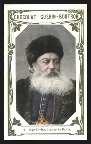 Sammelbild Liebig, Paris, Guérin-Boutron, Schokolade, Portrait Mgr. Favier