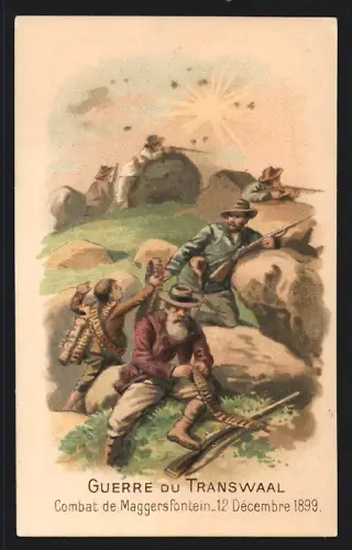 Sammelbild Liebig, Chocolat de la Havane, Combat de Maggersfontein