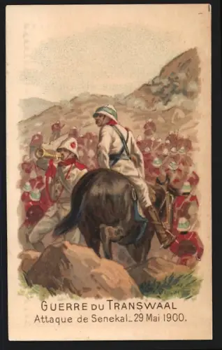 Sammelbild Liebig, Chocolat de la Havane, Attaque de Senekal