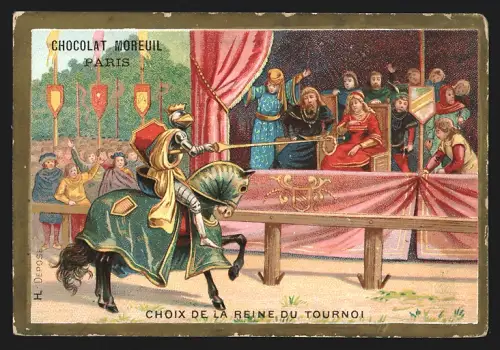 Sammelbild Liebig, Paris, Chocolat Moreuil, Choix de la reine du tournoi