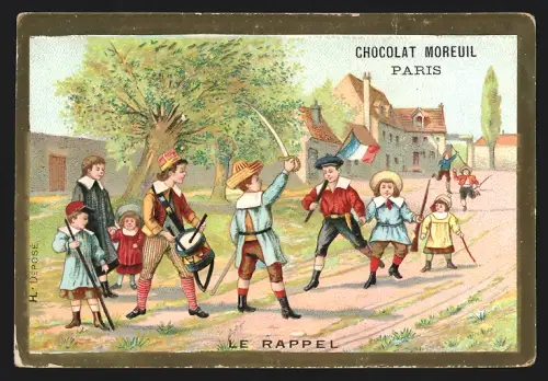 Sammelbild Liebig, Paris, Chocolat Moreuil, Le Rappel