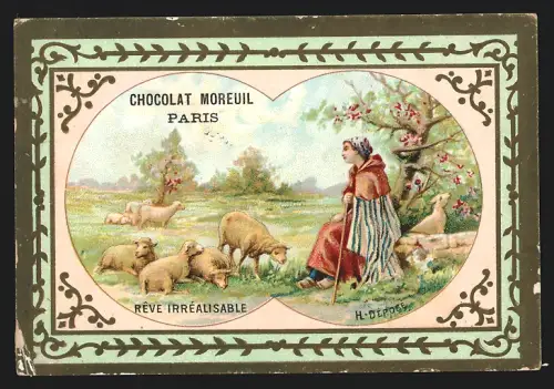 Sammelbild Liebig, Paris, Chocolat Moreuil, Rêve irréalisable