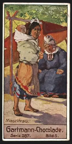 Sammelbild Liebig, Altona, C.H.L. Gartmann, Schokolade und Kakao, Maorifrau mit Kind