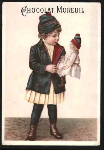 Sammelbild Paris, Chocolat Moreuil, Kind mit Puppe