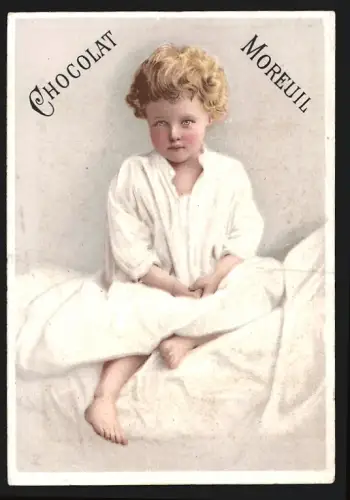 Sammelbild Paris, Chocolat Moreuil, Kind im Nachthemd