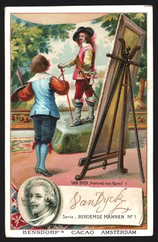 Sammelbild Amsterdam, Bensdorp`s Cacao, Van Dyck, Portret van Karel I