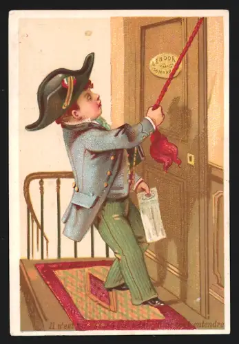 Sammelbild Chocolat Spécial, Junge läutet an einer Tür