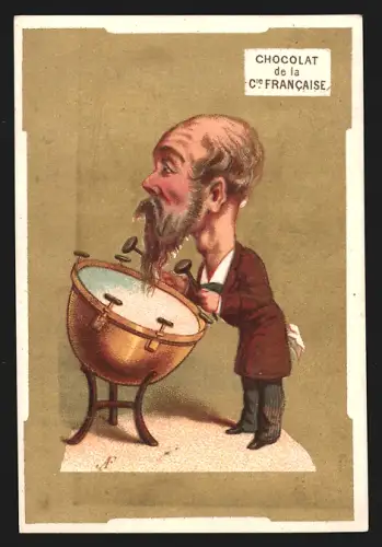 Sammelbild Paris, Chocolat de la Compagnie Francaise, Boulevard de Sebastopol 18, Trommler