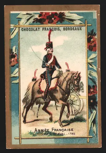 Sammelbild Bordeaux, Chocolat Francois, Französischer Artilleriesoldat 1795