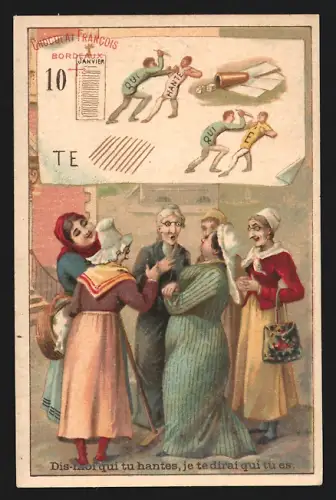 Sammelbild Bordeaux, Chocolat Francois, Damen unterhalten sich auf der Strasse