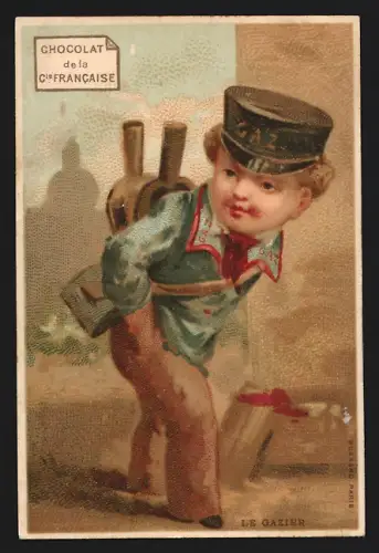 Sammelbild Paris, Chocolat de la Compagnie Francaise, Boulevard de Sebastopol 18, Le Gazier