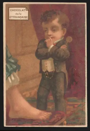 Sammelbild Paris, Chocolat de la Compagnie Francaise, Boulevard de Sebastopol 18, Le Pedicure