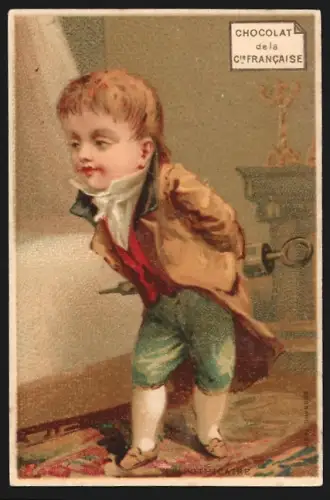 Sammelbild Paris, Chocolat de la Compagnie Francaise, Boulevard de Sebastopol 18, Kleiner Apotheker