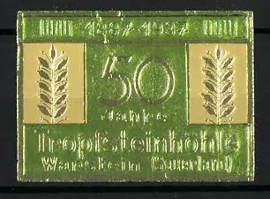 Reklamemarke Warstein, Tropfsteinhöhle, Ähren