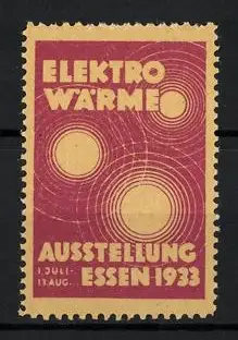 Reklamemarke Essen, Elektro Wärme Ausstellung 1933, Kreiselemente