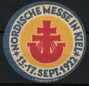 Reklamemarke Kiel, Nordische Messe 1922, Anker-Symbol