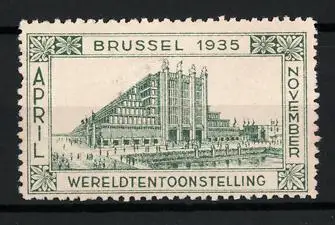 Reklamemarke Brüssel, Wereldtentoonstelling 1935, Gebäudeansicht