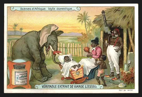 Sammelbild Liebig, Scènes d`Afrique, Idylle domestique