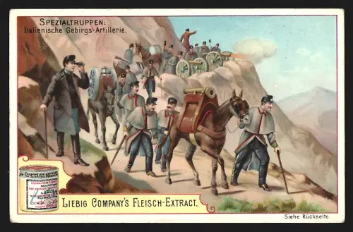 Sammelbild Liebig, Spezialtruppen, Italienische Gebirgs-Artillerie