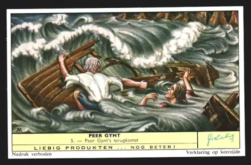 Sammelbild Liebig, Peer Gynt, Peer Gynt`s terugkomst