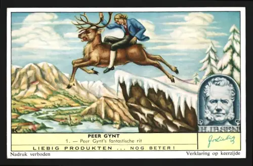 Sammelbild Liebig, Peer Gynt, Peer Gynt`s fantastische rit