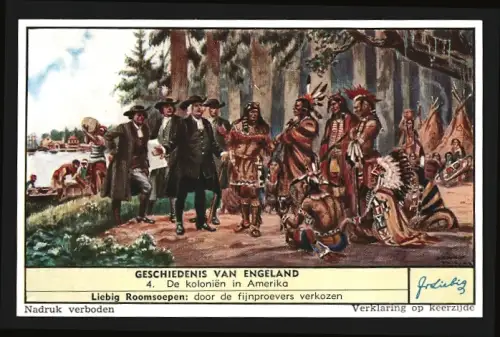 Sammelbild Liebig, Geschiedenis van Engeland, De kolonien in Amerika