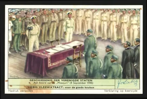 Sammelbild Liebig, Geschiedenis der Verenigde Staten, Aan boord van de Missouri