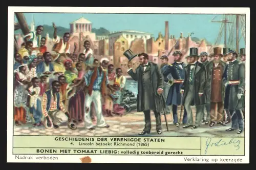 Sammelbild Liebig, Geschiedenis der Verenigde Staten, Lincoln bezoekt Richmond