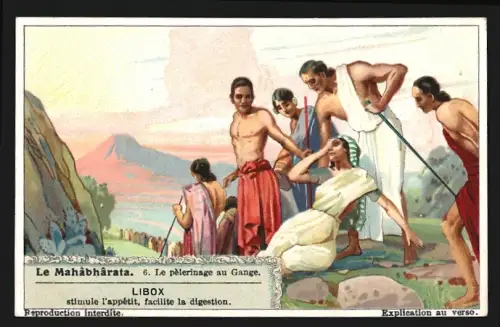 Sammelbild Liebig, Le Mahâbhârata, Le pèlerinage au Gange