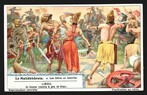 Sammelbild Liebig, Le Mahâbhârata, Les frères en bataille
