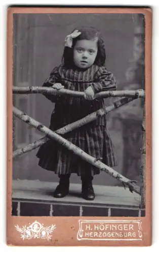 Fotografie H. Höfinger, Herzogenburg, Wienerstrasse 70, Porträt des Mädchens Mitzi im Alter von 4