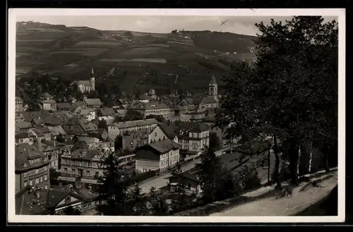 AK Graslitz /Sudetengau, Stadtansicht, Kirche, Musikstadt