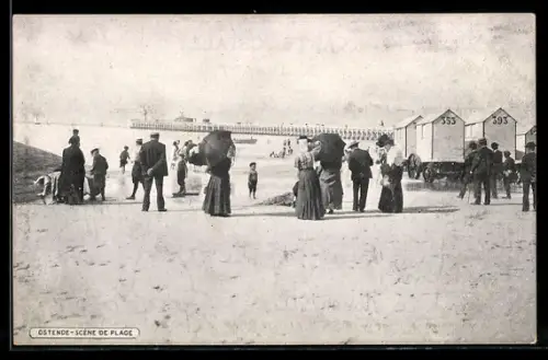 AK Ostende, Scene de plage