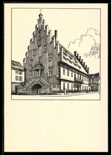 Künstler-AK Schlettstadt /Unterelsass, Alte Fruchthalle