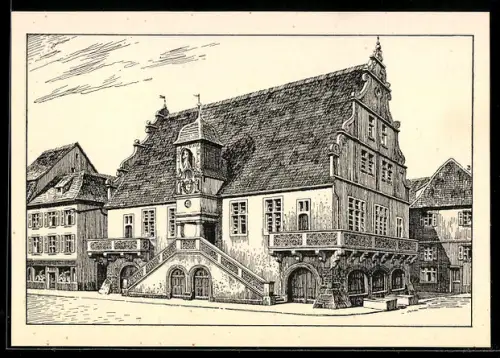 Künstler-AK Nolsheim /Unterelsass, Ehemal. Rathaus