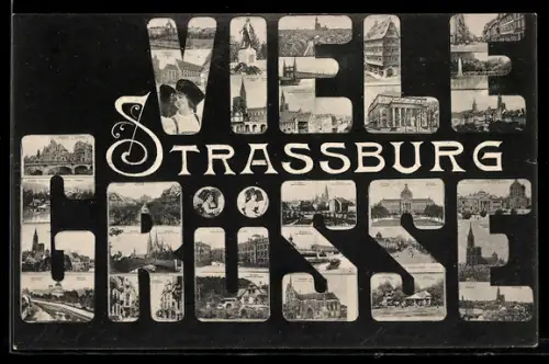 AK Strassburg, Kaiserpalast, Blick vom Kaiserplatz, Kleberplatz