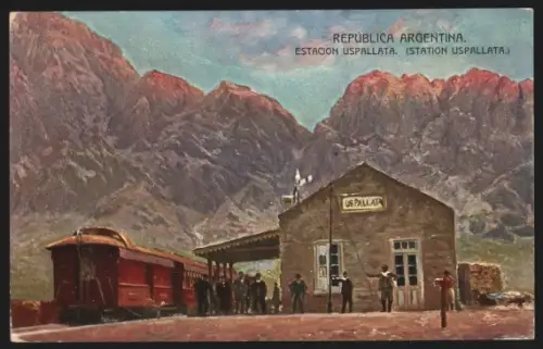 AK Uspallata, Estacion, Bahnhof