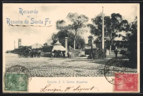 AK Rosario de Santa Fe, Estación F. C. Central Argentino