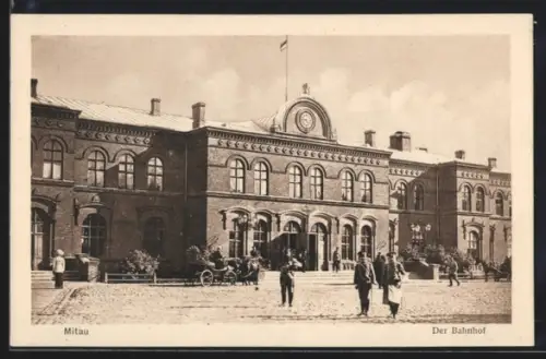 AK Mitau, der Bahnhof