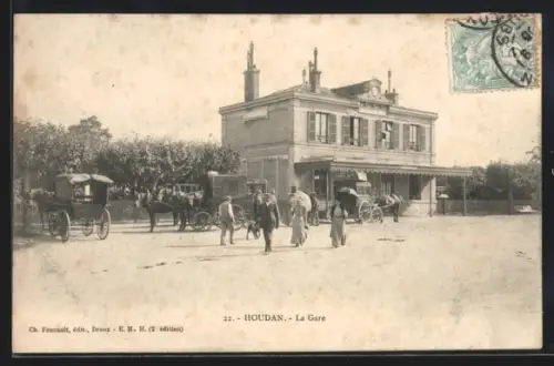 AK Houdan, La Gare, Bahnhof