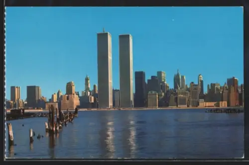 AK New York, NY, Lower Manhattan Skyline with Twin Towers of the World Trade Center