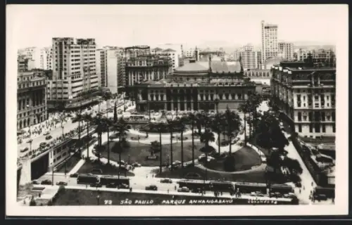 AK Sao Paulo, Parque Anhangabahu, Strassenbahn