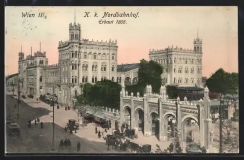 AK Wien, K. k. Nordbahnhof, erbaut 1866
