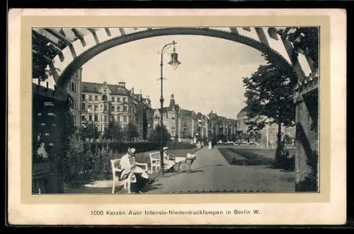AK Berlin-Schöneberg, Bayerischer Platz, Reklame der Deutschen Glasglühlicht-Aktiengesellschaft
