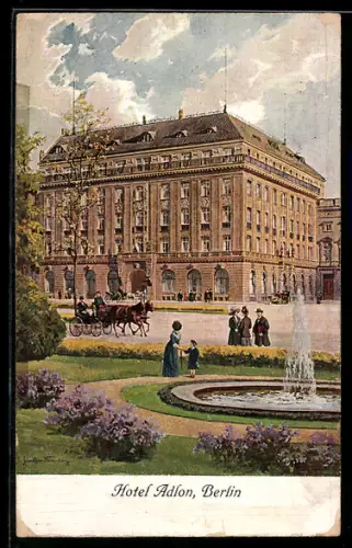 AK Berlin, Hotel Adlon, Brunnenanlage