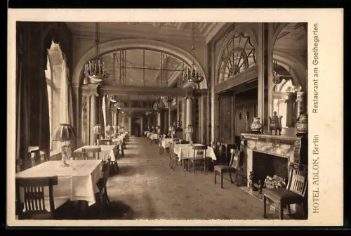AK Berlin, Hotel Adlon, Restaurant am Rosengarten