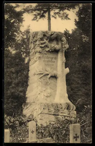 AK Rethel, Denkmal auf dem Friedhof