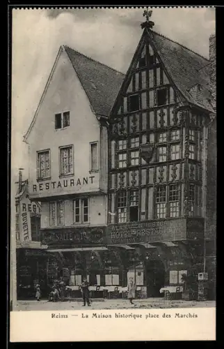 AK Reims, La Maison historique place des Marchés