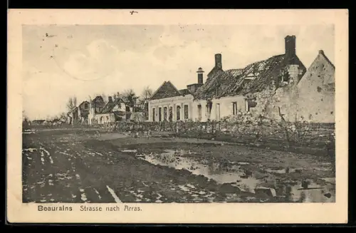 AK Beaurains, Strasse nach Arras